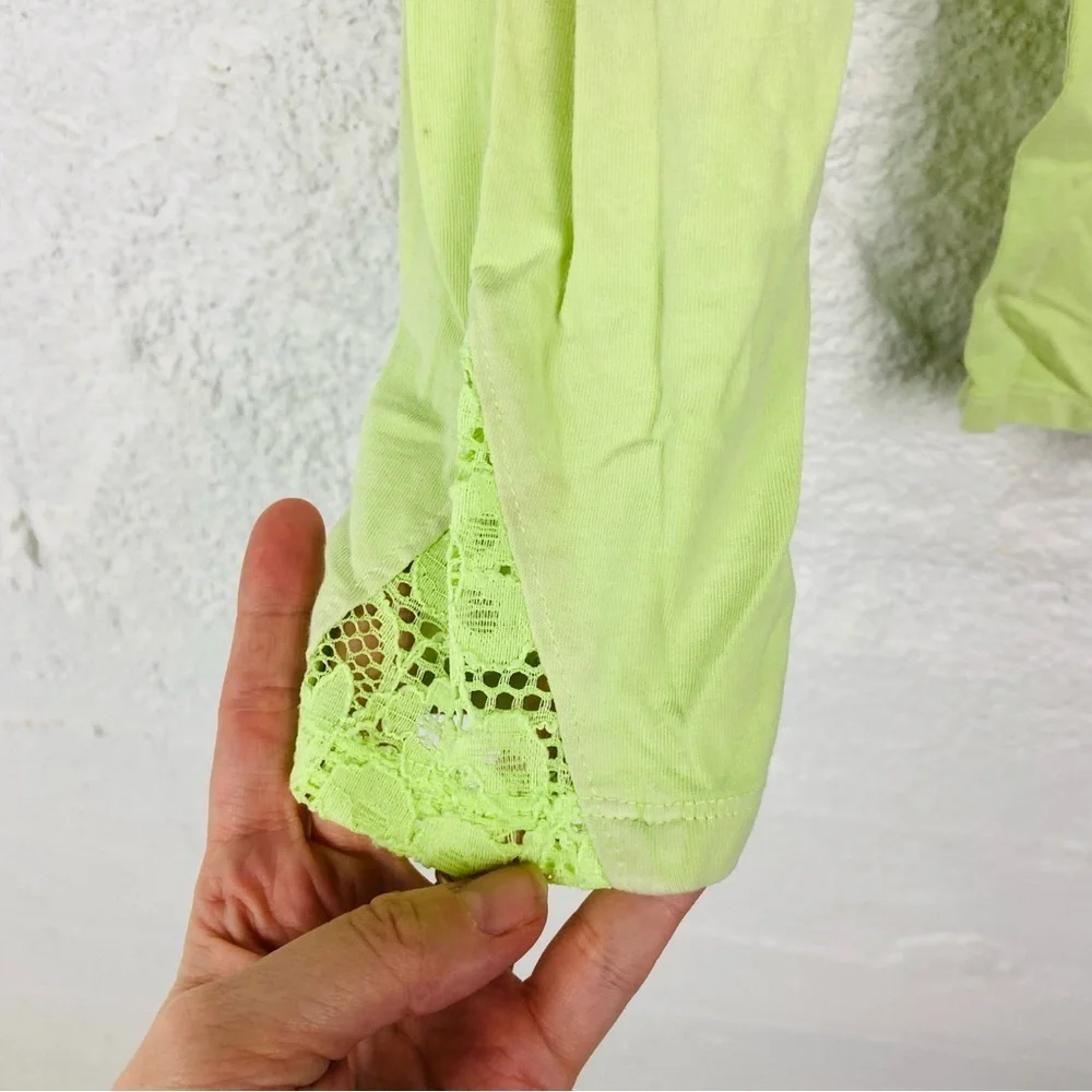 SO favorite Capri Lime Green Leggings with Lace Detail size 7